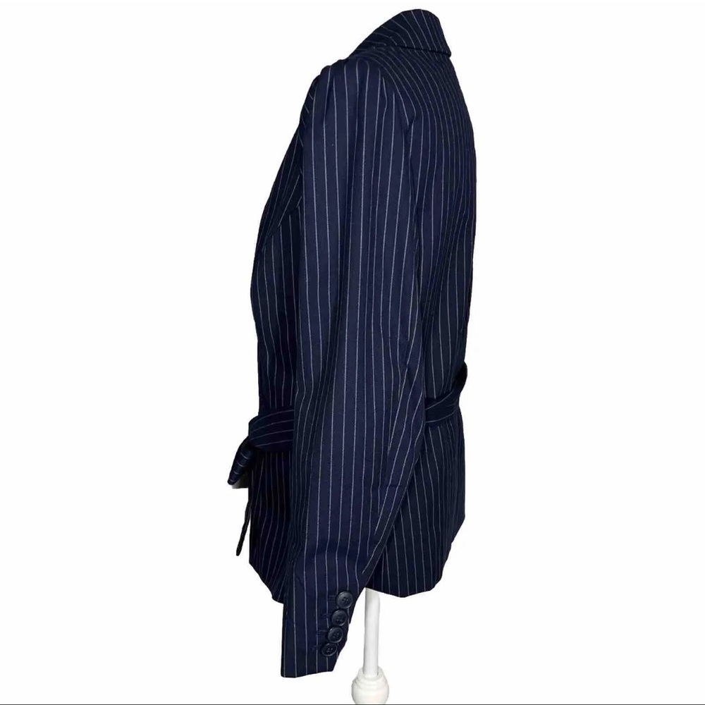 Lane Bryant Belted Blazer Navy Size 14 Classic Suit Coat Jacket Formal Business - Picture 4 of 15